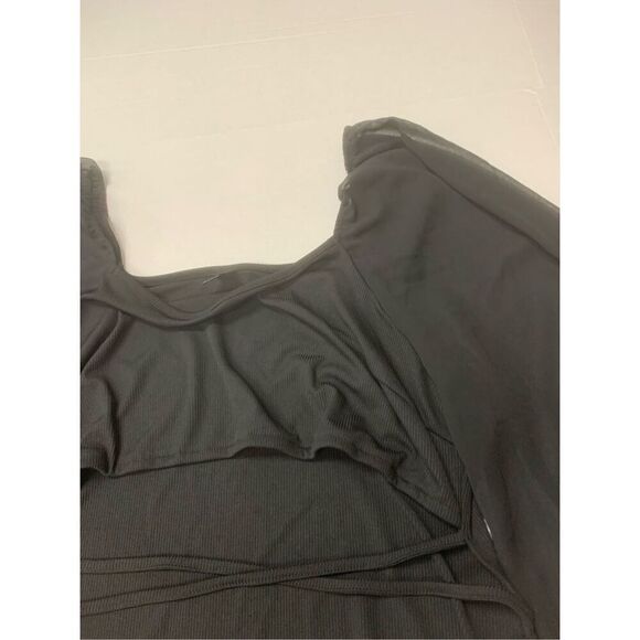 Open Cut Out detail Puff Sleeve Dress - Picture 6 of 7